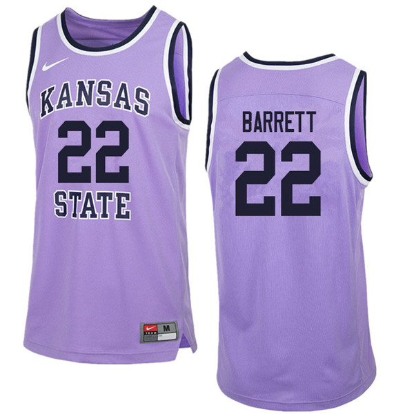 Men #22 Ernie Barrett Kansas State Wildcats College Retro Basketball Jerseys Sale-Purple